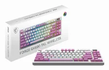 Teclado Msi Forge Gk600 Tkl Wireless, Inalambrico, Usb/bluetooth, Mecanico, Led Rgb, Ingles, Violeta/rosa